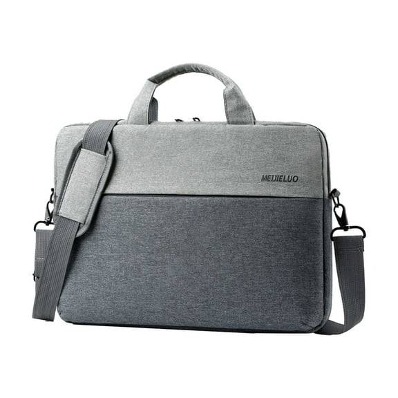 Partheme 16x12 in Briefcase - Laptop Carrying Bag for Women & Men, Fits Computer, Brief for Travel & Work, Front Zippered Pocket, Adjustable Shoulder Strap - Re:Utilize, Gray