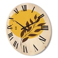 thumbnail image 3 of Designart 'Abstract Moon and Yellow Sun With Tropical Leaf II' Modern Wood Wall Clock, 3 of 5
