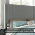 thumbnail image 3 of VanAcc Velvet Upholstered Queen Size Bed Frame with Headboard & Footboard/Wingback, Light Grey, 3 of 8