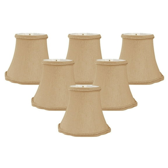 Royal Designs, Inc. Decorative Trim Scallop Bell Chandelier Shade CS-701AGL-6, Antique Gold, 3 x 5 x 4.5, Pack of 6