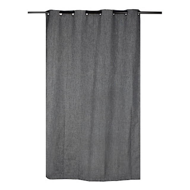 cortina de jacquard con arillos poliéster gris oscuro 210 x 140 cm