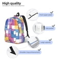 thumbnail image 5 of Casual Canvas Backpack Without Interlayer Large Capacity Stick Bag Design For Outdoor Shopping Office Outdoor Sports Aliceblue Colorful Houndstooth Hand-Drawn Sketch_2 Small, 5 of 7