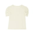 thumbnail image 4 of Jamicy T Shirts for Girls for 4-14 Years Kids Girls Puff Short Sleeve Shirts Summer Ribbed Knit Crewneck T Shirt Tops Tee Blouse Round Neck Tees, 4 of 9