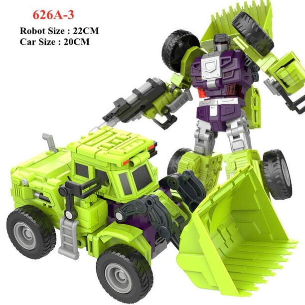 Robot de transFormación 6 en 1 para niños, juguete de transFormación, Robot KO GT, Figura de acción, excavadora, grúa, camión de ingeniería, modelo