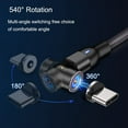 thumbnail image 3 of Charging Cable(3-Pack, 1.6ft/3.3ft/6.6ft), Melonboy 360°&180° Rotation Magnetic Phone Charger Cable, 3 in 1 Nylon Braided Magnetic Cable Compatible with Micro USB, Type C - Black, 3 of 6