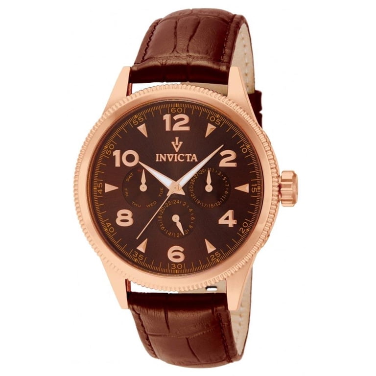 Invicta Rose Gold Dial with Tan Leather Strap Watch Invicta Ladies Rose Gold Tone Dial Brown Genuine Sting Ray  main image 4