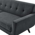 thumbnail image 6 of Sofa, Charcoal Grey Gray, Fabric, Modern Contemporary, Mid Century Living Hotel Lounge Cafe Lobby, 6 of 8