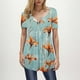 thumbnail image 2 of Camisas de Manga Corta para las Mujeres Casual V-Cuello Imprimir Top, Moda Poliéster/Spandex Blusa de Verano para Diario, 2 of 6