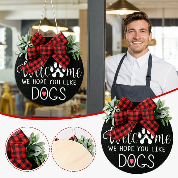 Gcvizuso Christmas Wreath, Christmas Wreaths for Front Door, Welcome Door Hanger Door Decoration Door Wreath Front Door Wreath Decor