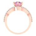 thumbnail image 4 of Clara Pucci 14K Rose Gold 1.57 Simulated Pink Diamond Engraveable Engagement Ring + Wedding Band Set, 4 of 7