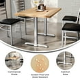 thumbnail image 4 of Flash Furniture 30" x 48" Solid Wood Commercial Indoor Tabletop in Natural with Dual 5" x 22" Dining Height Rust-Resistant Silver Cast Iron T-Bases, 4 of 10