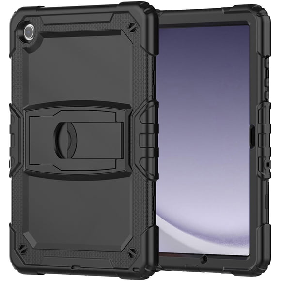 FJLBDE Étui pour Samsung Galaxy Tab A11+/A11 Plus 11 Pouces 2025, Étui Robuste Antichoc pour Tablette avec Béquille et Bandoulière, Noir