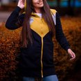 thumbnail image 4 of Camiseta de manga larga para mujer a la moda, blusa de retazos de otoño, cárdigan con capucha, abrigo con bolsillo y cremallera, Tops Fridja  BV0+5123, 4 of 4
