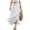 White, variant on Cotton Linen Maxi Skirt, High Waisted Flowy Long Skirt with Side Slit, Casual Elastic Waist Drawstring Midi Skirt, Solid Color