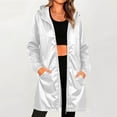 thumbnail image 3 of Long Rain Jacket Women Waterproof with Hood Lightweight Packable Zip Up Raincoats Outdoor Travel Hiking Windbreaker, 3 of 9