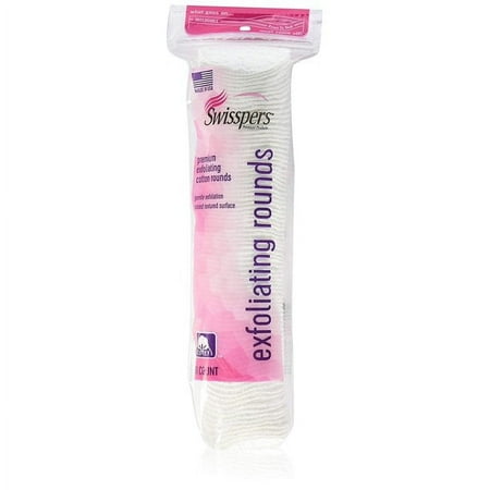 Swisspers Premium Exfoliating Cotton Rounds 80 ea (Pack of 6)