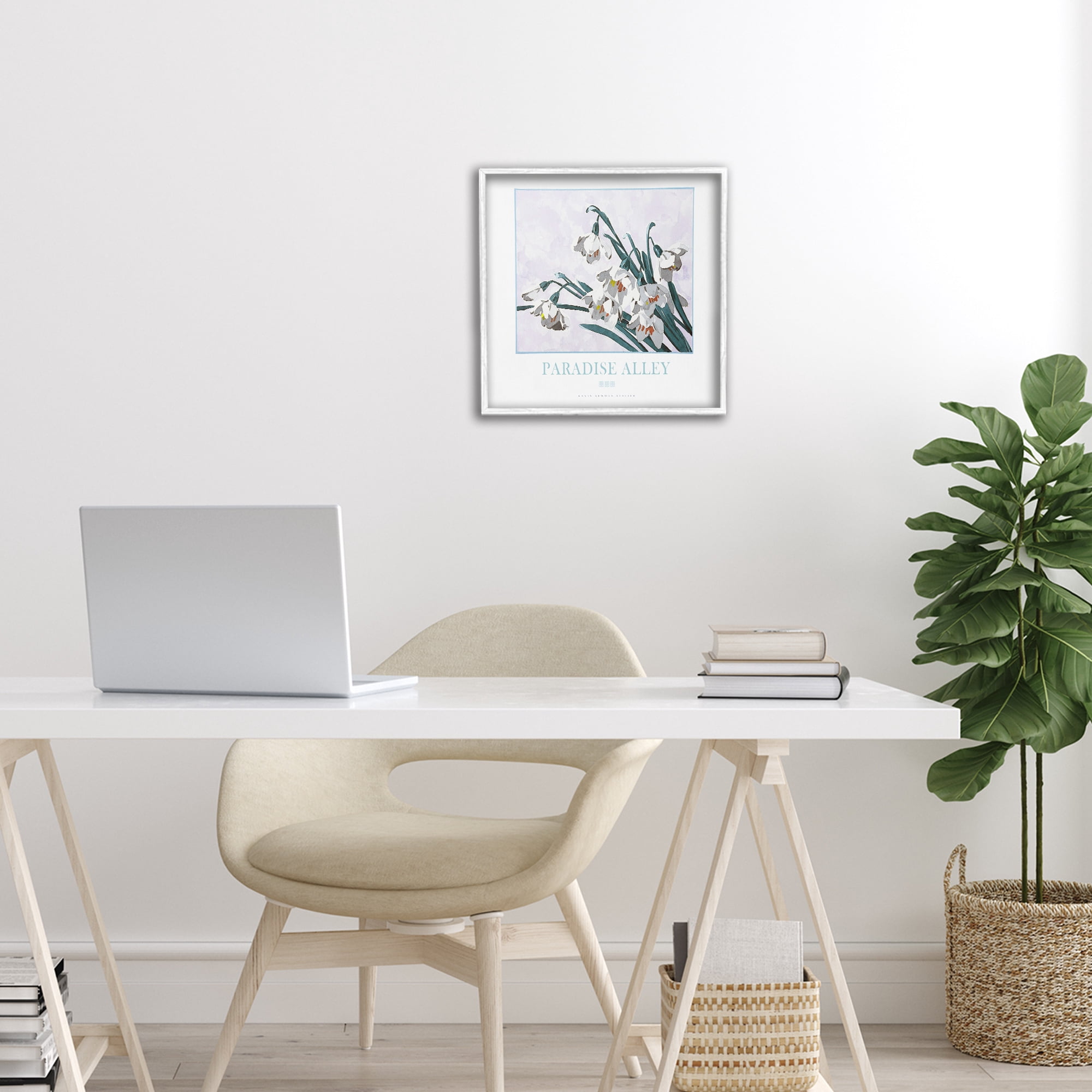 Stupell Industries Paradise Alley White Spring Blooms White Framed Giclee Art, design by Jadei Graphics