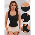 thumbnail image 3 of Unique Bargains Women's Front Hook Closure Shapewear Tank Tops With Bulit In Bra Black XL, 3 of 6