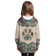 thumbnail image 2 of Xoenoiee Boho Paw Print Sweatshirt for Girls Long Hoodies Pullover Dresses Long Sleeve Sportswear Comfy Sports Sweater with Kangaroo Pocket Sportswear Plus Size, 7-8 Years, 2 of 7
