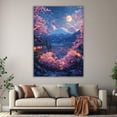 thumbnail image 6 of Mudket Mount Cherry Blossom Canvas Wall Art, Framed Floral Landscape Print, Japanese Style Wall Decor for Living Room, Ready to Hang - 12"L x 8"W, 6 of 10