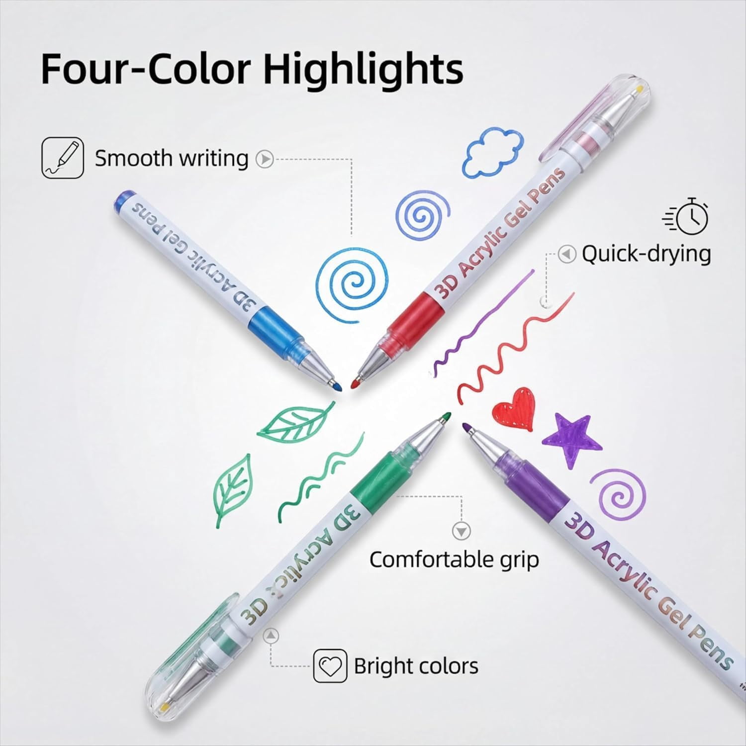Multi-color Gel Pen Set, Scented Lava Gel Pen Set, Multicolor Scented Lava Pen Set, 1.0mm Colored Gel Pens Infused, 12/24/36/48 Color Pack Set, For Coloring, Drawing, Painting, Crafts Art