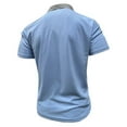 thumbnail image 4 of Polo Shirts for Men with Pocket Short Sleeve Collared Golf Shirts Quick Dry Pique Performance Athletic Summer Light Blue XXXL, 4 of 5