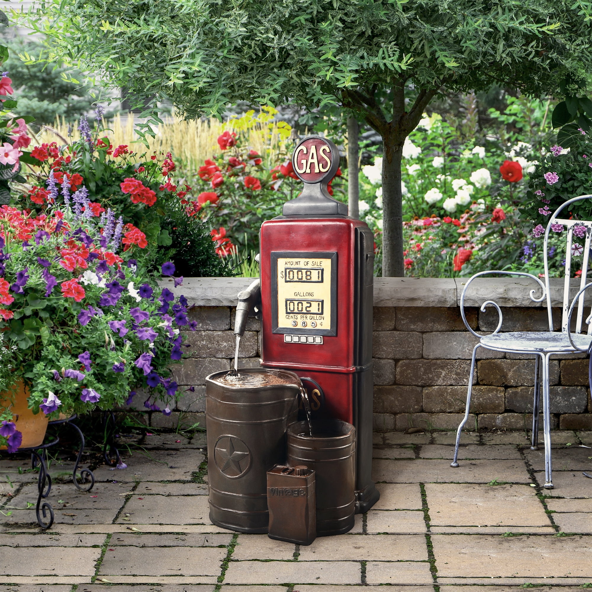Teamson Home 42.01" Vintage Gas Pump Water Fountain