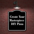 thumbnail image 2 of Create Your Masterpiece DIY Pizza BLACK Aluminum Composite Sign 15''x18'', 2 of 8