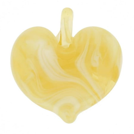 GlassOfVenice Murano Glass Venetian Marble Heart Pendant - Sunshine