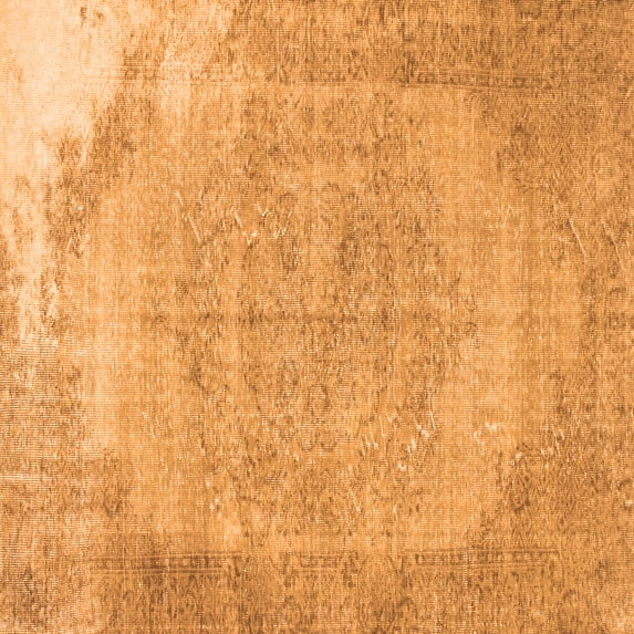 Ahgly Company Indoor Square Abstract Orange Contemporary Area Rugs, 4' Square