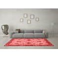 thumbnail image 3 of Ahgly Company Machine Washable Indoor Round Oriental Red Traditional Area Rugs, 4' Round, 3 of 4