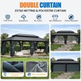 thumbnail image 6 of HOTEEL 12'x20' Hardtop Gazebo, Heavy Duty Outdoor Gazebo with Full-Colour Steel Tiles Double Roof, Flame-Retardant Curtains and Netting, Permanent Gazebo for Patio, Lawn and Backyard, Black, 6 of 14