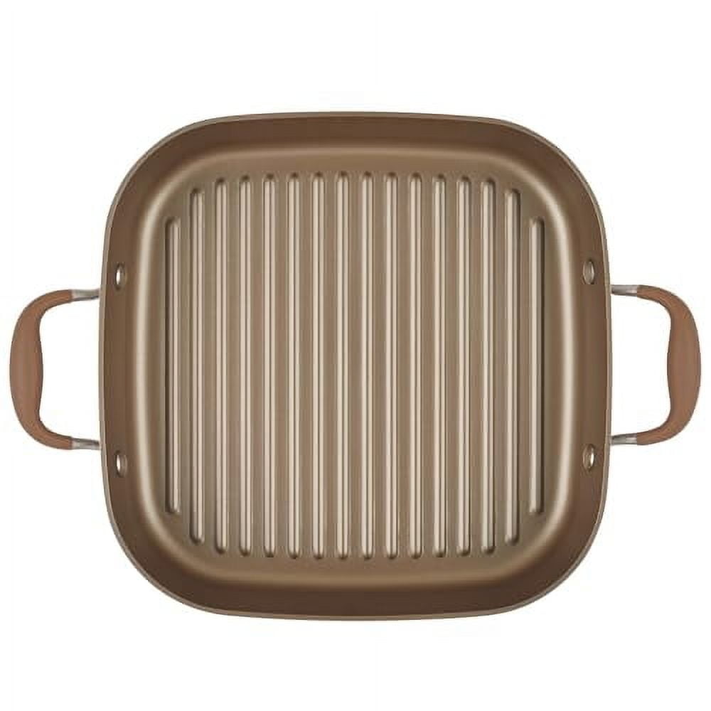 Anolon Advanced Nonstick 2-in-1 Deep Square Grill Pan and Roaster, 11-Inch, Umber