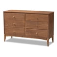 thumbnail image 1 of Baxton Studio Landis Frêne Bois Fini 6 Tiroirs Commode, 1 of 11