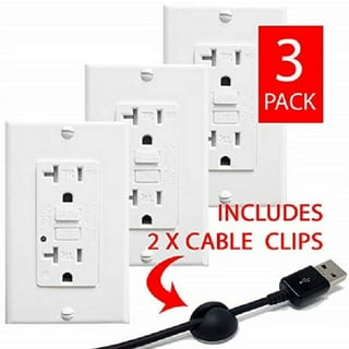 Utilitech 15-Amp 125-Volt Tamper Resistant Residential Decorator Outlet,  White (3-Pack)