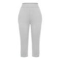 thumbnail image 5 of Gray Women's Pants Side Slit Pull On for Women Casual Lightweight Elastic High Waist Pants 2025 Summer, 5 of 6