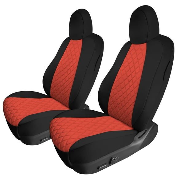 For 2020-2024 Tesla Model Y FH Group Waterproof Neoprene Custom Fit Made Car Seat Covers - Front Set Black