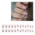 thumbnail image 1 of 24 uñas postizas cortas, uñas postizas tipo ataúd para mujer con diseño de mariposas y brillo., 1 of 7
