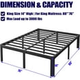 thumbnail image 3 of 14in High King Bed Frame No Box Spring Needed, Heavy Duty King Platform Bed Frame with Round Corners, Easy Assembly, Noise Free, Black, 3 of 9