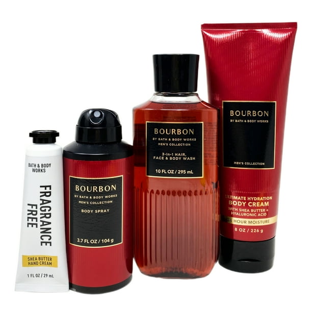 大人気Bath&Bodyメンズ バスボディ★bourbonボディクリームセット B&B Works BOURBON Men's Set - Body Cream, 3-in-1 Wash