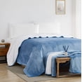 thumbnail image 3 of Southshore Fine Living, Inc. Sherpa Fleece Blanket, Reversible Throw Blanket, 110 X 98, Blue, 3 of 7
