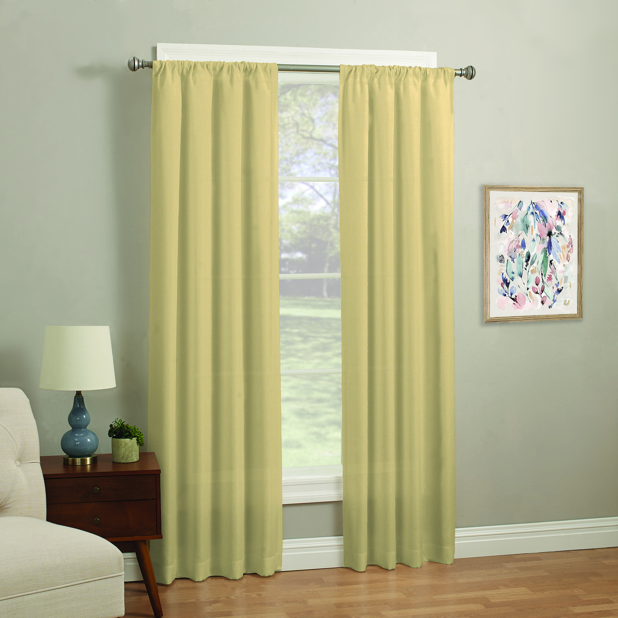 Mainstays 37'' x 63'' Fashion Solid Window Curtain in Yellow