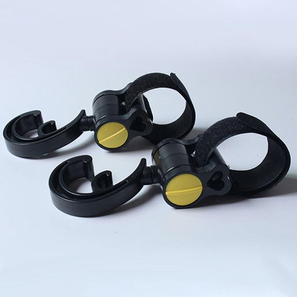 2 piezas Gancho para cochecito de bebé Accesorios multifuncionales para cochecito Colgador de bebé Organizador de bolsa de pañales Colgador para bicic Amarillo Hugo Gancho para cochecito