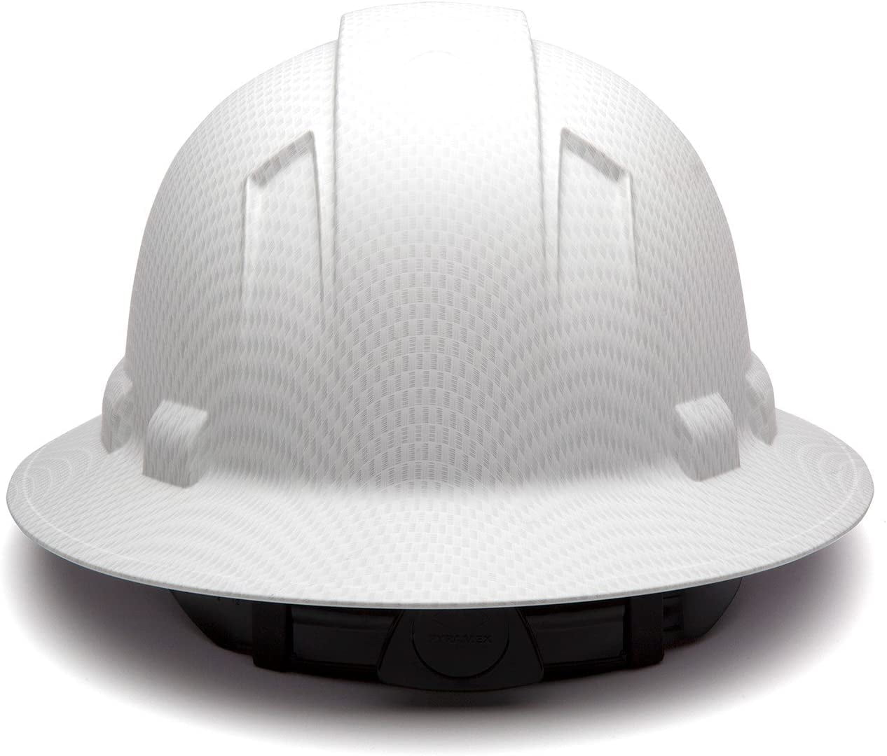 Ridgeline White Graphite Pattern Full Brim Hard Hat, Four Point Adjustable Ratchet Suspension
