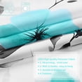 thumbnail image 5 of Ikfashoni Teal Flower Shower Curtain with Hooks,13pc Gray Waterproof Fabric Bathroom Curtain, 72"X72", 5 of 8