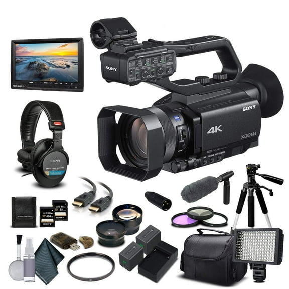 Sony PXW-Z90V 4K HDR XDCAM Camcorder Bundle with 2 x 64GB Cards, Batteries, Tripod (International Model)