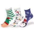 thumbnail image 1 of Women's Christmas Super Soft Cozy Warm Fuzzy Comfy Home Indoor Outdoor Socks, 3 Pairs - Asst D, 1 of 1