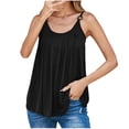 thumbnail image 2 of UYISJ Summer Tank Tops for Women Spaghetti Strap Pleated front Solid Color Flowy Camisoles Casual Loose Fit Tunic Shirts, 2 of 6