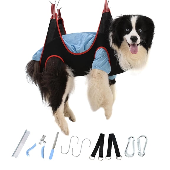 GoXteam Dog Grooming Hammock for Cats Dogs, Dog Hammock for Nail Trim, Restraint Dog Sling for Nail Clipping, Cat Grooming Hammock for Dog Pet to Nail Trimming, M Size