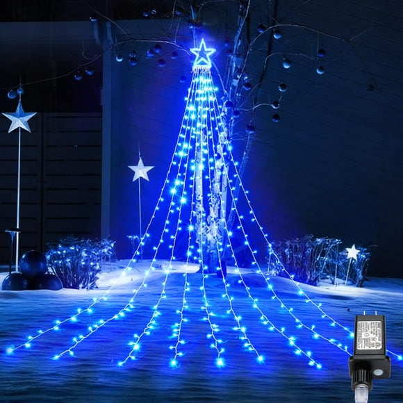 Luces en Cascada de 317 LEDs BlcTec para Decoración Navideña en Azul